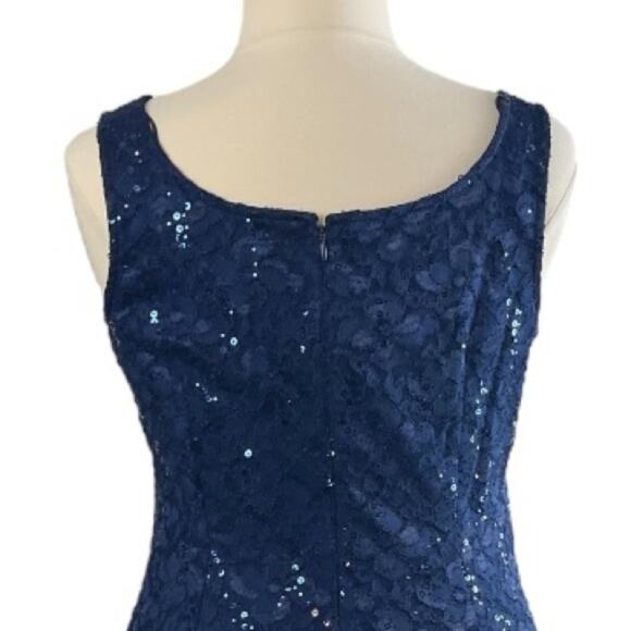 SLNY Jacket Dress 2 Piece Sheath Navy Blue Stretch Lace Women’s Plus Size 14 - Picture 12 of 15